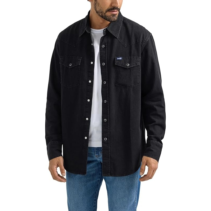 Wrangler Men's Denim Collection Snap Shirt